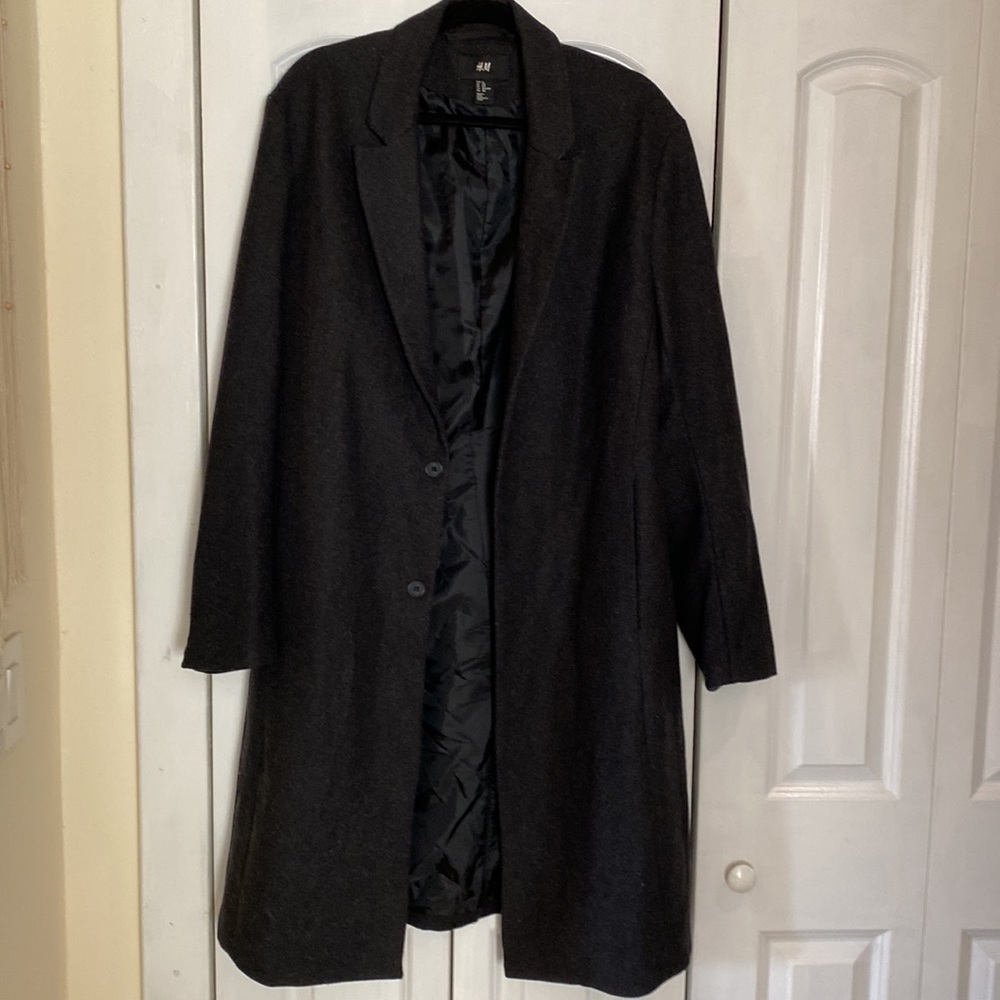 Dark Grey Wool Dress Coat